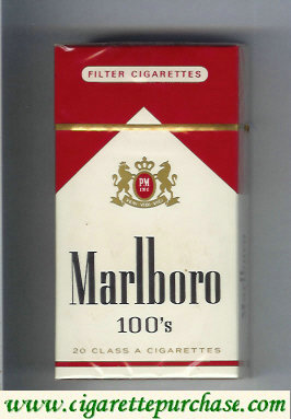 Marlboro red and white 100s cigarettes hard box